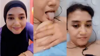 Vcs Amel Buka Hijab, Jilat-jilat Uting Basah